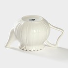 Чайник фарфоровый заварочный на подставке из бамбука BellaTenero «Тюльпан», 700 мл, цвет белый - фото 4311851