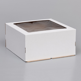 Кондитерская упаковка с окном, белая, 30 х 30 х 15 см