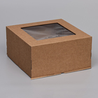 Кондитерская упаковка с окном, крафт, 30 х 30 х 15 см - фото 9049655