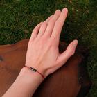 Браслет желаний «Обсидиан» tube на бордовой нити, длина регулируется - Фото 4