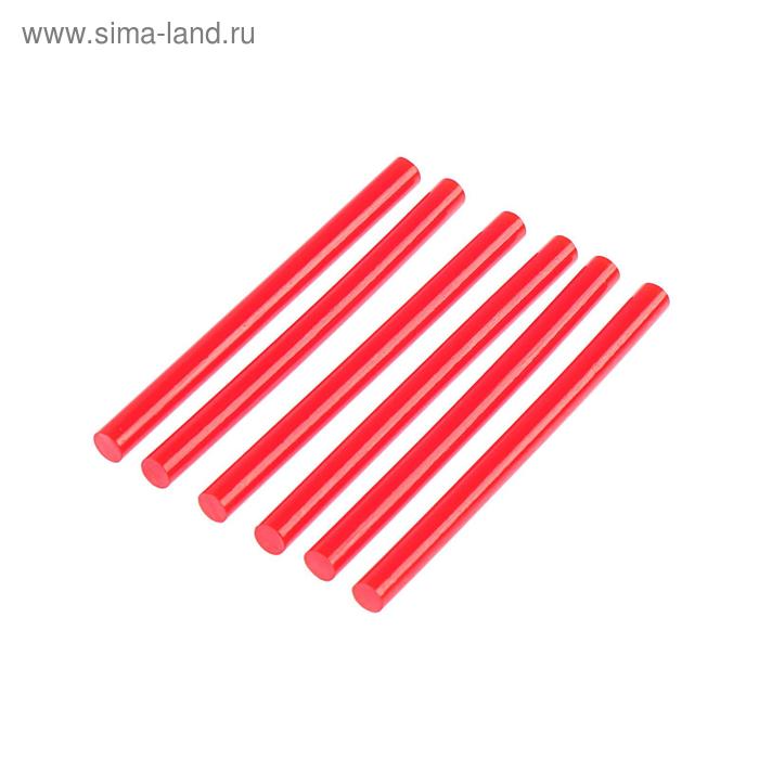 Клеевые стержни ТУНДРА, 7×100 мм, красные, 6 шт.