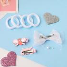 Набор для волос «Мишутки с яблочком», 4 резинки, 3 зажима, 4.5 см 5065340