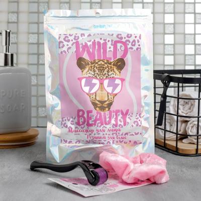 Набор: резинка и мезороллер Wild beauty, 14×4 см, 540 игл