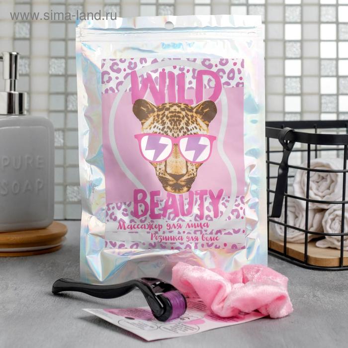 Набор: резинка и мезороллер Wild beauty, 14×4 см, 540 игл - Фото 1