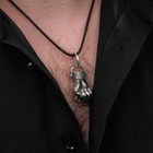 Кулон унисекс «Кулак», цвет чернёное серебро на чёрном шнурке, 60 см - фото 24367362