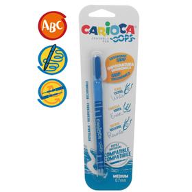 Ручка капиллярная стираемая Carioca "OOPS", узел 0,7 мм, чернила синие, резиновый держатель, блистер