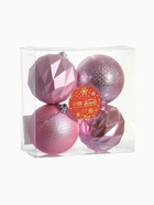 Ёлочные игрушки «Геометрия форм», шары новогодние, d=7 см, набор 4 шт., розовый - Фото 7