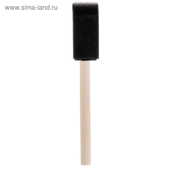 Кисть-спонж плоская ЗХК 25 мм, поролон, деревянная ручка - Фото 1