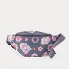 Сумка детская поясная на молнии, цвет серый - фото 24627315