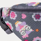 Сумка детская поясная на молнии, цвет серый - фото 24627317