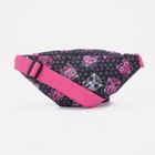 Сумка поясная детская для девочки на молнии, чёрная, розовая - Фото 2