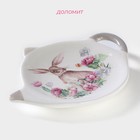 Подставка под чайный пакетик Доляна «Зайка», 12×9 см, цвет белый - Фото 2