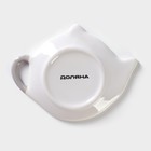 Подставка под чайный пакетик Доляна «Зайка», 12×9 см, цвет белый - фото 8121722
