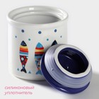 Сахарница Доляна «Емеля», 150 мл, d=7 см, доломит, белая, синяя - Фото 3