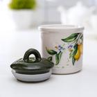 Сахарница-солонка Доляна «Лимон», 150 мл, d=7 см, доломит, белая, зелёная - Фото 3