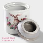 Сахарница-солонка Доляна «Зайка», 150 мл, d=7 см, доломит, белая, серая - Фото 3