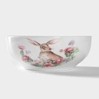 Салатник фарфоровый Доляна «Зайка», 600 мл, d=15.5 см, цвет белый - Фото 3