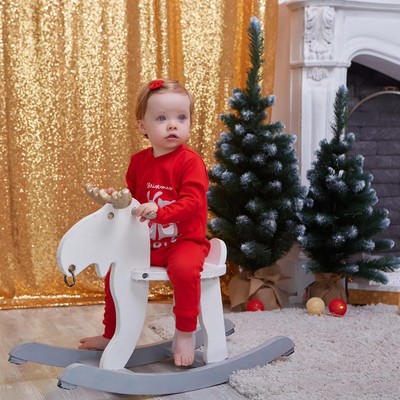 Комбинезон детский «Крошка Я» Winter party, рост 62-68 см, красный