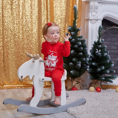 Комбинезон детский «Крошка Я» Winter party, рост 62-68 см, красный