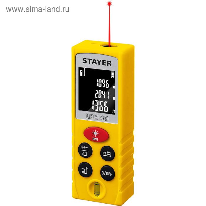 Дальномер лазерный STAYER Professional 34956, "LDM-40", дальность 40 м, 5 функций - Фото 1