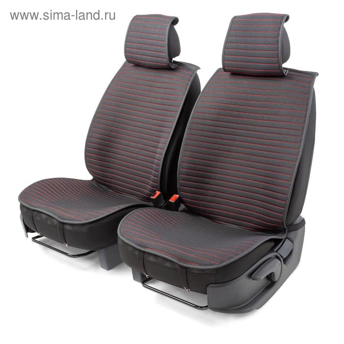 Накидки на передние сиденья Car Performance, 2 шт, алькантара, черный-красный - Фото 1