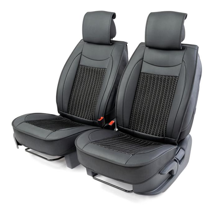 Каркасные накидки на передние сиденья Car Performance, 2 шт, экокожа, чёрый