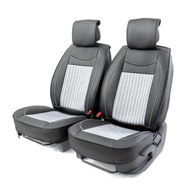 Каркасные накидки на передние сиденья Car Performance, 2 шт, экокожа,черно-серый