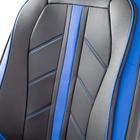 Каркасные 3D накидки Car Performance, 2 шт, экокожа, черный-синий - Фото 7