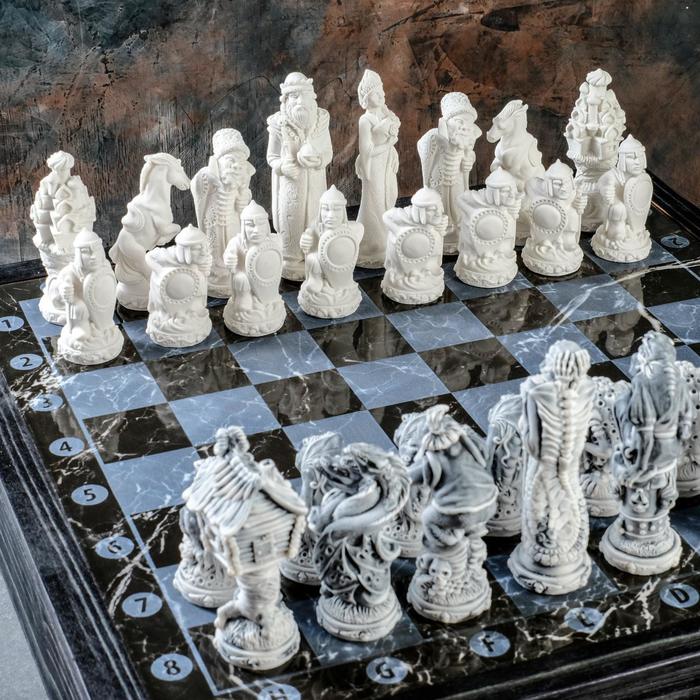 Шахматы "Русские сказки" 32шт/11см, в комплекте фигуры и доска - фото 1905684525