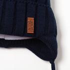 Комплект (шапка,снуд) для мальчика, цвет тёмно-синий, размер 53-56 см (5-7 лет) - фото 34989773