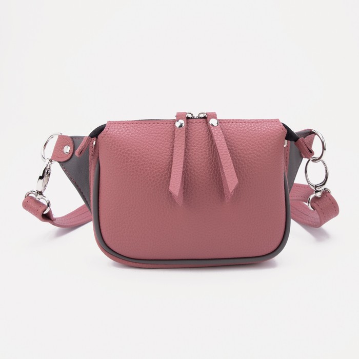 Поясная сумка на молнии, регулируемый ремень, цвет розовый - Фото 1