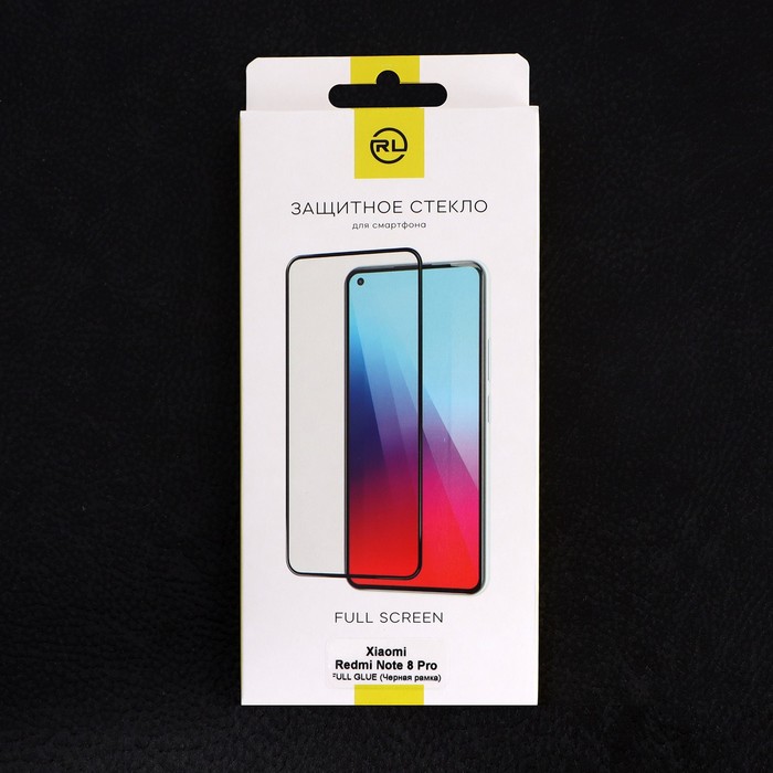 Защитное стекло Red Line для Xiaomi Redmi Note 8 Pro, Full Screen, полный клей, черное - фото 51319399