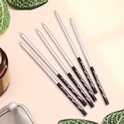 Свечи в торт «Праздник», 6 шт., 14.5 см, серебро с чёрным - Фото 2