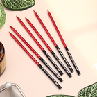 Свечи в торт «Праздник», 6 шт., 14.5 см, красный с чёрным - Фото 1