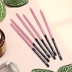 Свечи в торт «Праздник», 6 шт., 14.5 см, розовый с чёрным - Фото 2