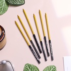 Свечи в торт «Праздник», 6 шт., 14.5 см, золото с чёрным - Фото 2