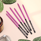 Свечи в торт «Праздник», 6 шт., 14.5 см, фиолетовый с чёрным - Фото 1