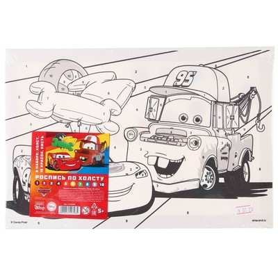 Картина по номерам для детей «Молния Маккуин и Мэтр» 20×30 см, Тачки
