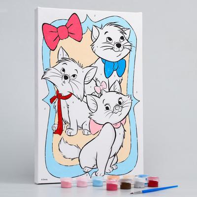Картина по номерам для детей Друзья, 20×30 см, «Кошечка»