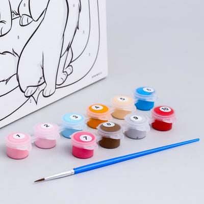 Картина по номерам для детей Друзья, 20×30 см, «Кошечка»
