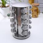 Набор для специй «Профи», 21×21×34 см, 20 шт., на подставке, металлик - Фото 2