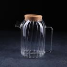 Кувшин стеклянный с пробковой крышкой «Эко», 1 л, 16×11×17 см - Фото 1