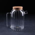 Кувшин стеклянный с пробковой крышкой «Эко», 1 л, 16×11×17 см - Фото 2