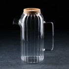 Кувшин стеклянный с пробковой крышкой «Эко», 1.6 л, 18×11×25 см - Фото 2