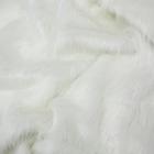 Мех искусственный гладкокрашенный, длинноворсовый, ширина 150 см, цвет белый - Фото 2