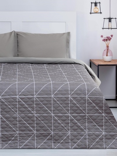 Покрывало евро «Этель» Grey haze, 230×210±5 см, микрофибра