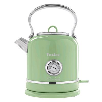 Чайник электрический Tesler KT-1745 GREEN, металл, 1.7 л, 2200 Вт, ретро, зелёный