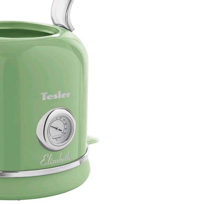 Чайник электрический Tesler KT-1745 GREEN, металл, 1.7 л, 2200 Вт, ретро, зелёный - фото 51333383