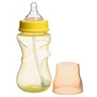 Бутылочка для кормления, широкое горло, средний поток, 300 мл., цвет желтый, +3мес - фото 319710385