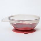 Набор для кормления: миска на присоске, с крышкой + ложка, цвет розовый, 400 мл. - фото 6324650